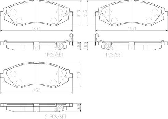 Brembo P15002N - Тормозные колодки, дисковые, комплект unicars.by