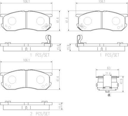 Brembo P16016N - Тормозные колодки, дисковые, комплект unicars.by