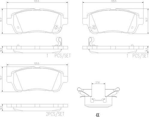 Brembo P16013N - Тормозные колодки, дисковые, комплект unicars.by