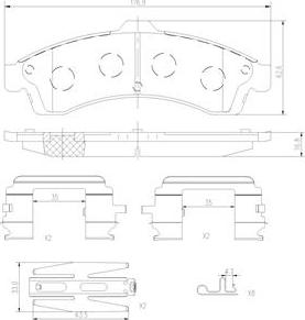 Brembo P10009N - Тормозные колодки, дисковые, комплект unicars.by