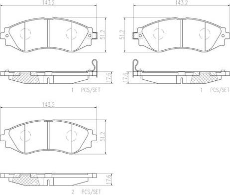 Brembo P10006N - Тормозные колодки, дисковые, комплект unicars.by