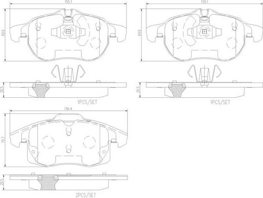 Brembo P10011N - Тормозные колодки, дисковые, комплект unicars.by