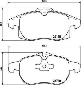 Brembo P 10 011 - Тормозные колодки, дисковые, комплект unicars.by