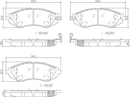 Brembo P10032N - Тормозные колодки, дисковые, комплект unicars.by