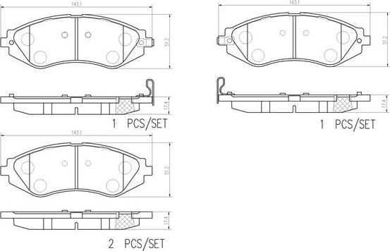 Brembo P 10 032 - Тормозные колодки, дисковые, комплект unicars.by