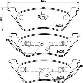 Brembo P 11 014 - Тормозные колодки, дисковые, комплект unicars.by