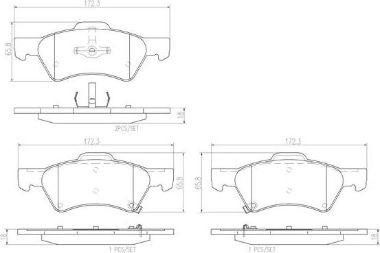 Brembo P11015N - Тормозные колодки, дисковые, комплект unicars.by