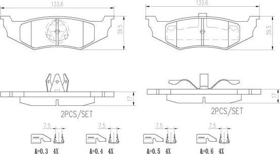 Brembo P11010N - Тормозные колодки, дисковые, комплект unicars.by