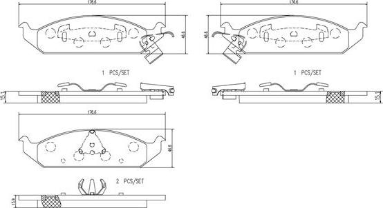 Brembo P11011N - Тормозные колодки, дисковые, комплект unicars.by