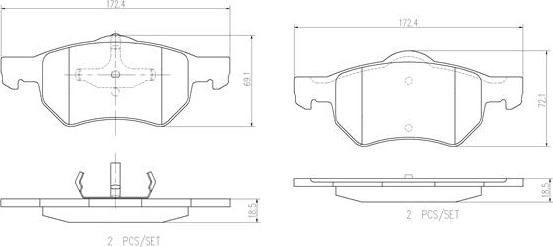 Brembo P11013N - Тормозные колодки, дисковые, комплект unicars.by