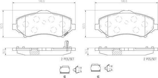 Brembo P11025N - Тормозные колодки, дисковые, комплект unicars.by