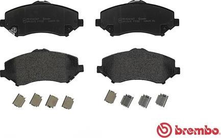 Brembo P 11 022 - Тормозные колодки, дисковые, комплект unicars.by