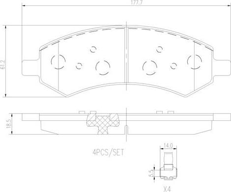 Brembo P18013N - Тормозные колодки, дисковые, комплект unicars.by