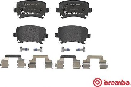 Brembo P 85 095 - Тормозные колодки, дисковые, комплект unicars.by