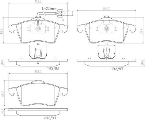 Brembo P85049N - Тормозные колодки, дисковые, комплект unicars.by