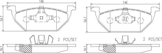 Brembo P85041N - Тормозные колодки, дисковые, комплект unicars.by