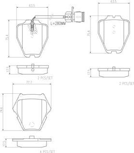 Brembo P85054N - Тормозные колодки, дисковые, комплект unicars.by