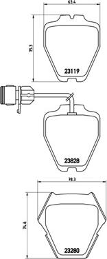 Brembo P 85 054 - Тормозные колодки, дисковые, комплект unicars.by