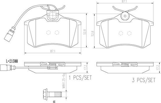 Brembo P85058N - Тормозные колодки, дисковые, комплект unicars.by