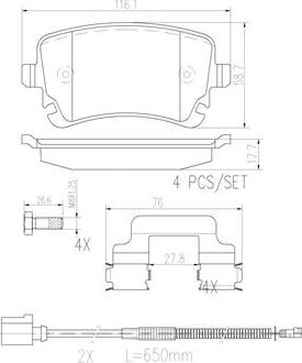 Brembo P85064N - Тормозные колодки, дисковые, комплект unicars.by