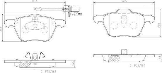 Brembo P85061N - Тормозные колодки, дисковые, комплект unicars.by