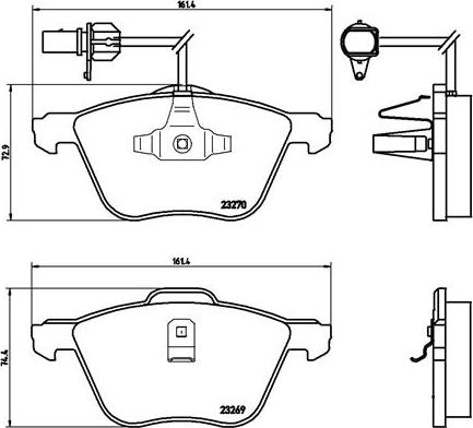 Brembo P 85 061 - Тормозные колодки, дисковые, комплект unicars.by