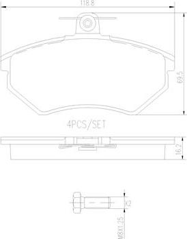 Brembo P85015N - Тормозные колодки, дисковые, комплект unicars.by