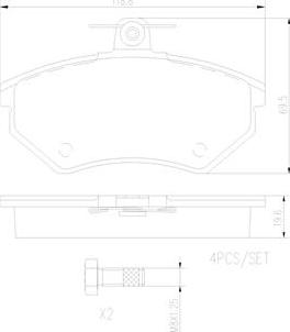 Brembo P85011N - Тормозные колодки, дисковые, комплект unicars.by