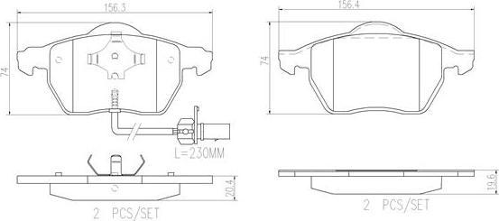 Brembo P85085N - Тормозные колодки, дисковые, комплект unicars.by