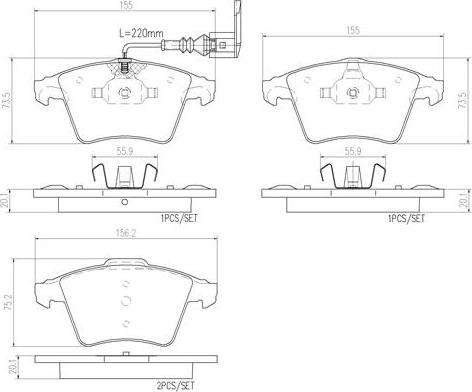 Brembo P85081N - Тормозные колодки, дисковые, комплект unicars.by