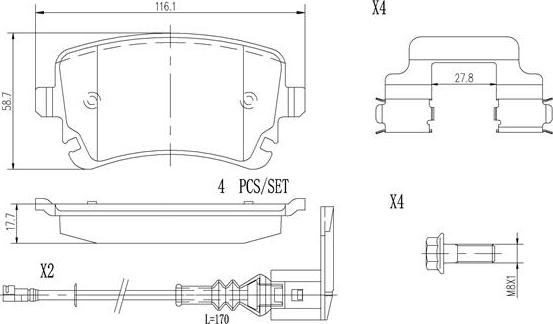 Brembo P85083N - Тормозные колодки, дисковые, комплект unicars.by