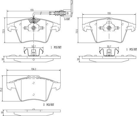 Brembo P85082N - Тормозные колодки, дисковые, комплект unicars.by