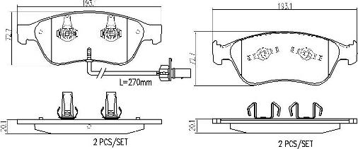 Brembo P85087N - Тормозные колодки, дисковые, комплект unicars.by