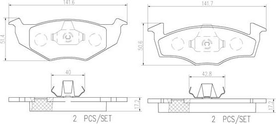 Brembo P85025N - Тормозные колодки, дисковые, комплект unicars.by