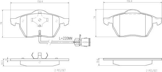 Brembo P85026N - Тормозные колодки, дисковые, комплект unicars.by