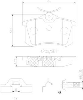 Brembo P85020N - Тормозные колодки, дисковые, комплект unicars.by