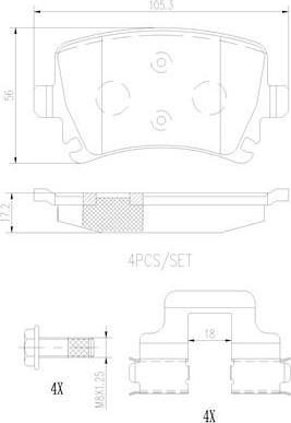 Brembo P85073N - Тормозные колодки, дисковые, комплект unicars.by