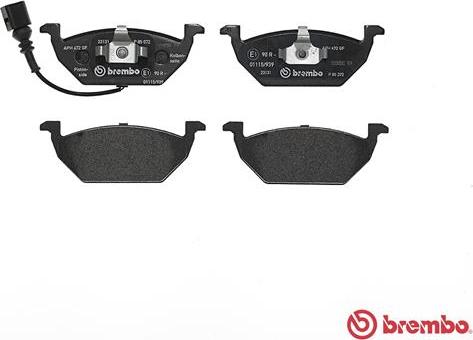 Brembo P 85 072 - Тормозные колодки, дисковые, комплект unicars.by