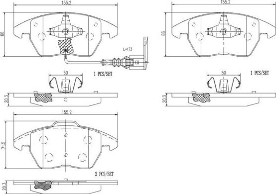 Brembo P85146N - Тормозные колодки, дисковые, комплект unicars.by