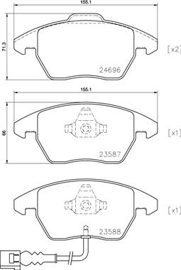 Brembo P 85 146 - Тормозные колодки, дисковые, комплект unicars.by