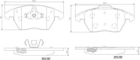 Brembo P85148N - Тормозные колодки, дисковые, комплект unicars.by