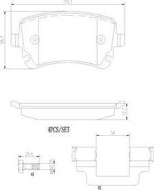 Brembo P85143N - Тормозные колодки, дисковые, комплект unicars.by