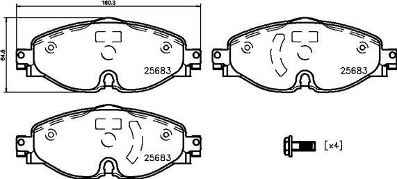 Brembo P85147N - Тормозные колодки, дисковые, комплект unicars.by