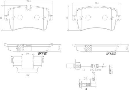 Brembo P85150N - Тормозные колодки, дисковые, комплект unicars.by