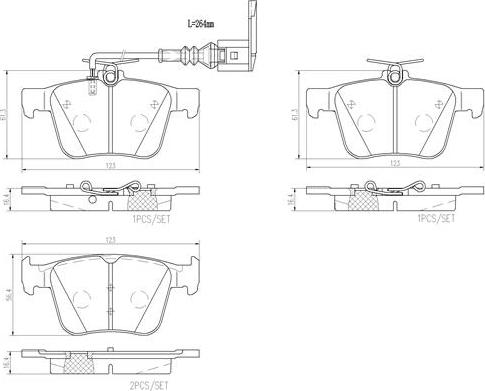 Brembo P85162N - Тормозные колодки, дисковые, комплект unicars.by