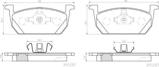 Brembo P85167N - Тормозные колодки, дисковые, комплект unicars.by