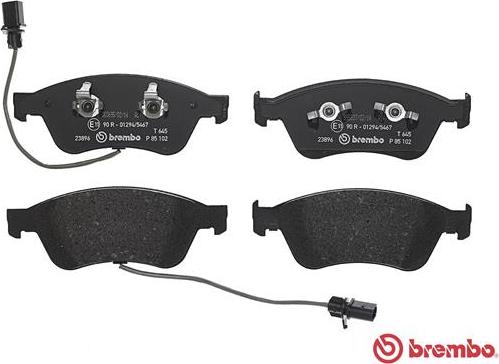 Brembo P 85 102 - Тормозные колодки, дисковые, комплект unicars.by