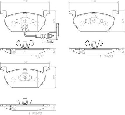 Brembo P85137N - Тормозные колодки, дисковые, комплект unicars.by