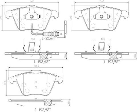 Brembo P85129N - Тормозные колодки, дисковые, комплект unicars.by