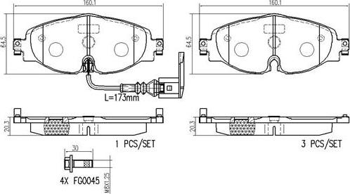 Brembo P85126N - Тормозные колодки, дисковые, комплект unicars.by